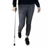 BASTÓN ALUMINIO GRIS CON MANGO NEGRO