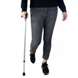 BASTÓN ALUMINIO GRIS CON MANGO NEGRO