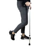 BASTÓN ALUMINIO GRIS CON MANGO NEGRO