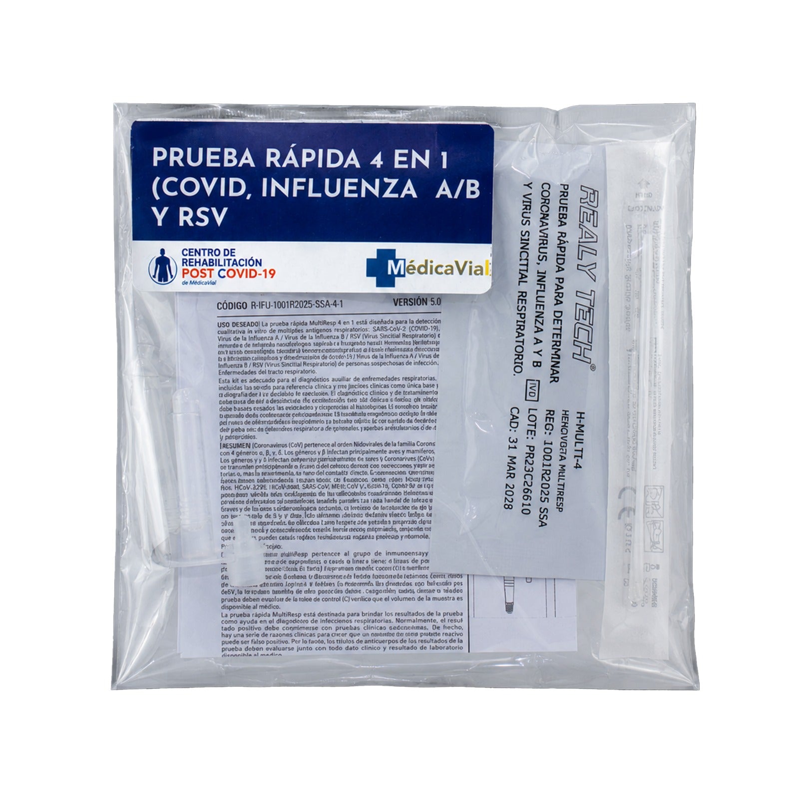 Prueba Rápida Multirrespiratoria 3 en 1 | COVID-19, Influenza A/B y Virus Sincitial Respiratorio (VSR)